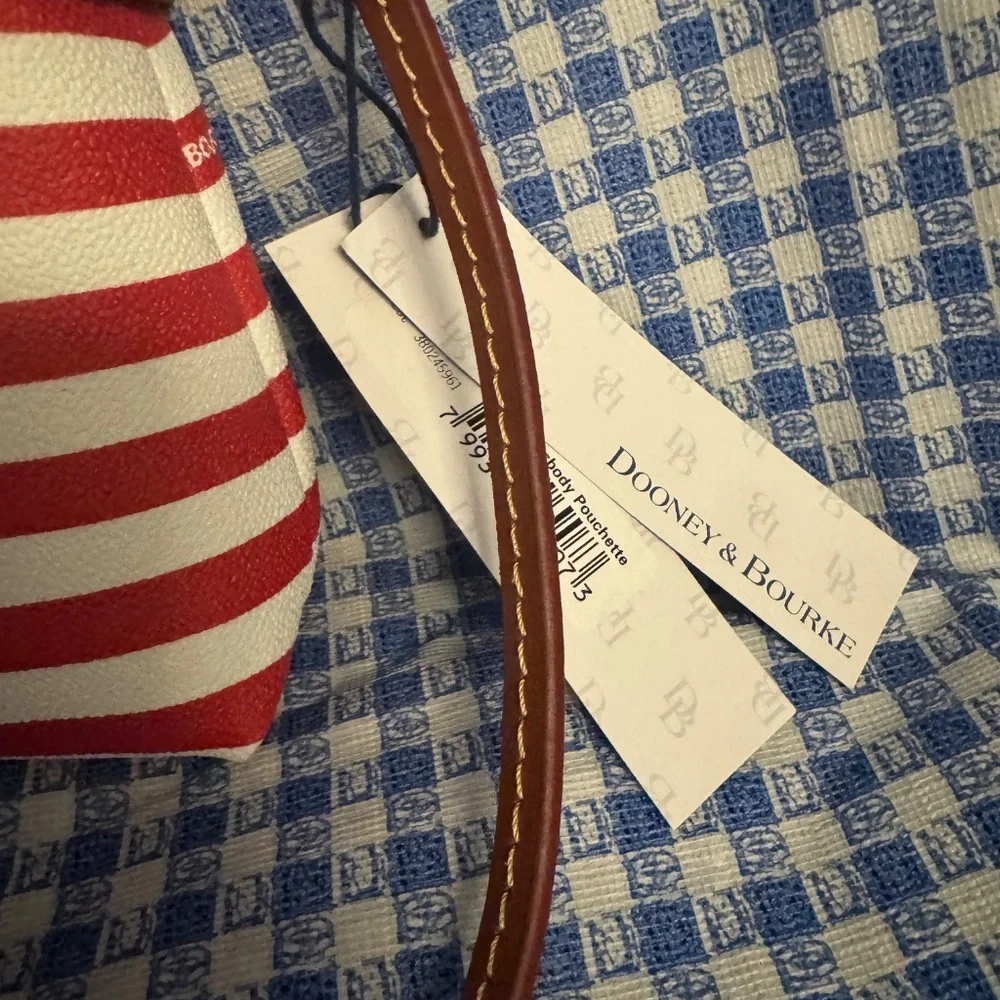 Dooney & Bourke Red and White Striped Purse NWT